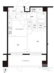 ルーブル北嶺町 2DKの間取図画像