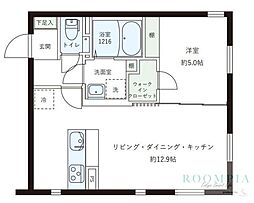 レピュア目黒本町レジデンス 1LDKの間取図画像