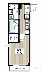 AXAS南蒲田アジールコート 1Kの間取図画像
