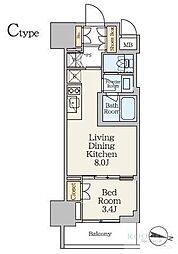 CRESTCOURT池上 1LDKの間取図画像