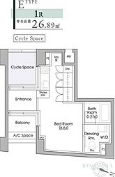 プライムガーデン駒沢大学 ワンルームの間取図画像