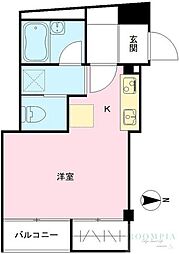 ヴェラーチェ大岡山 ワンルームの間取図画像