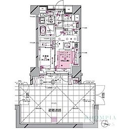 ディアナコート目黒 1LDKの間取図画像