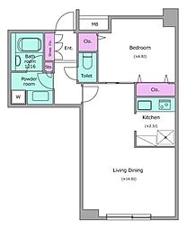 レジディア西麻布 1LDKの間取図画像