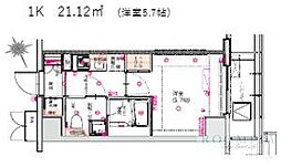 ハーモニーレジデンス品川WEST 1Kの間取図画像