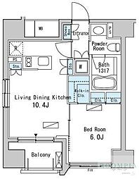 ベルファース目黒 1LDKの間取図画像
