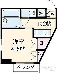 ルーブル学芸大学 1Kの間取図画像