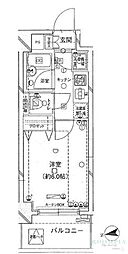 パレステュディオ目黒東 1Kの間取図画像