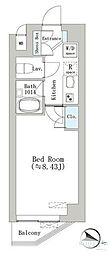 リペリアン中目黒 1Kの間取図画像