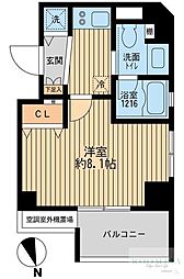 クリオ戸越銀座壱番館 1Kの間取図画像