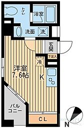 ユニフォート目黒中町 ワンルームの間取図画像
