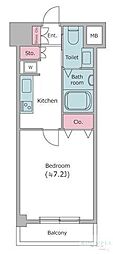 レジディア中目黒2 1Kの間取図画像