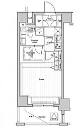 PREMIUMCUBEG駒沢大学 1Kの間取図画像