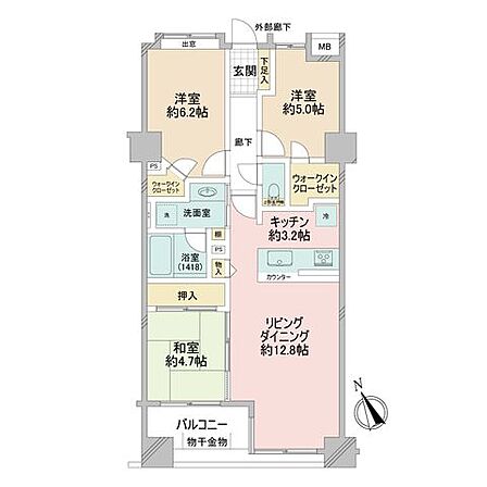 【間取図】ゆとりある室内空間です。