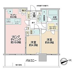 シティタワーズ東京ベイウエストタワー 2LDKの間取図画像