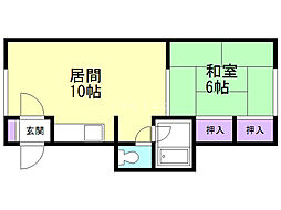 シルク21 1LDKの間取図画像