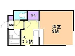 ビッグバーンズマンションN32 1Kの間取図画像