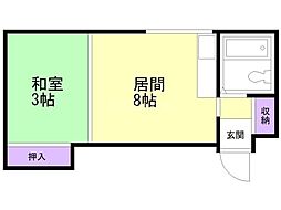 城南コーポラス 1LDKの間取図画像