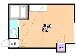 クラブハウス ワンルームの間取図画像