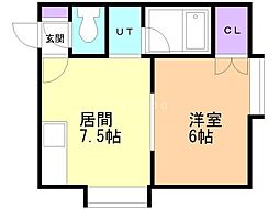 VillaGarden32 1LDKの間取図画像