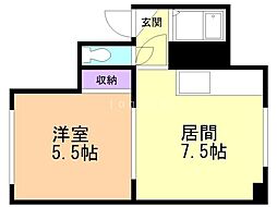 コーポフラワー 1DKの間取図画像