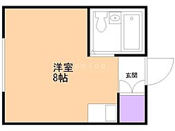 シャンボール札幌 11階ワンルームの間取り