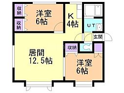 メゾンNK 2LDKの間取図画像