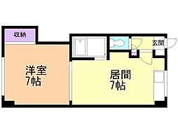 グレース麻生 1DKの間取図画像