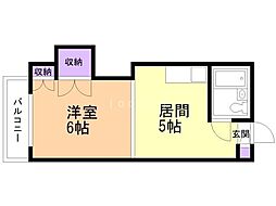 プラザハイツ24 1DKの間取図画像
