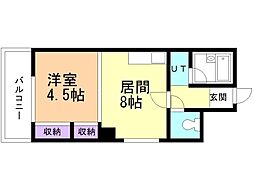 第53松井ビル 1LDKの間取図画像