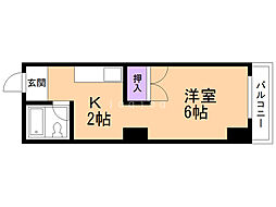 NORTHPOLE北大前 1Kの間取図画像