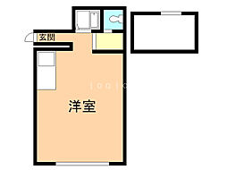 麻生第2ハイツ ワンルームの間取図画像