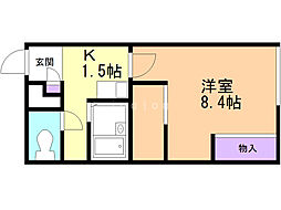 レオパレスビクトワール 1Kの間取図画像