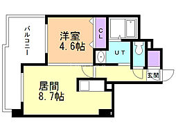 S-FORT北大前 1LDKの間取図画像