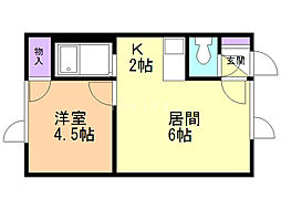 レオ6-1 1DKの間取図画像