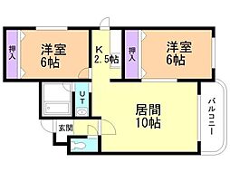 晃和レジデンス 2LDKの間取図画像