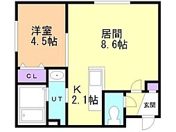 FUTABASQUAREN21 1LDKの間取図画像