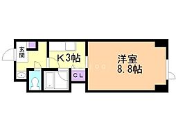 藤井ビル北23条 1Kの間取図画像