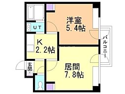 藤井ビル北23条2 1LDKの間取図画像