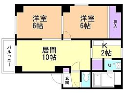 グランドハイツ新川 2LDKの間取図画像