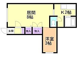 コーポレーション24 1LDKの間取図画像