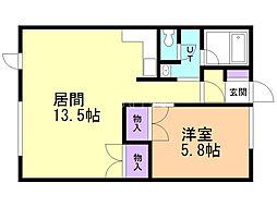 グリーンパレス 2LDKの間取図画像