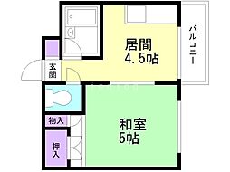 クラークハイツ 1DKの間取図画像