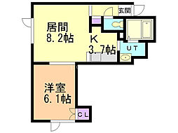 ル・マノワール 1LDKの間取図画像