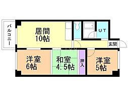 アルファヒル麻生 3LDKの間取図画像
