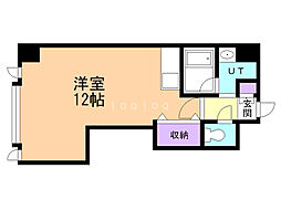 ベイシティオキ ワンルームの間取図画像