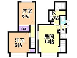 カパルアヴィラス 2LDKの間取図画像