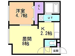 アクアトピアN21 1LDKの間取図画像