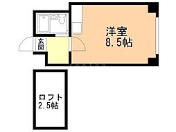 シャトー北24条 ワンルームの間取図画像