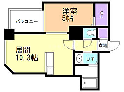 S-FORT北大前 1LDKの間取図画像